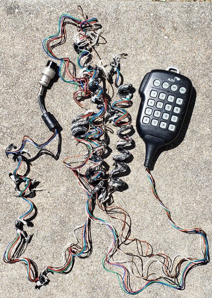 Before image of ADI147 Microphone with trashed cord.